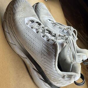 Hoka Gray Athletic Shoes with Chunky Sole and Breathable Fabric